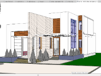 File Revit nhà ở 1 tầng gác lửng 20x15m